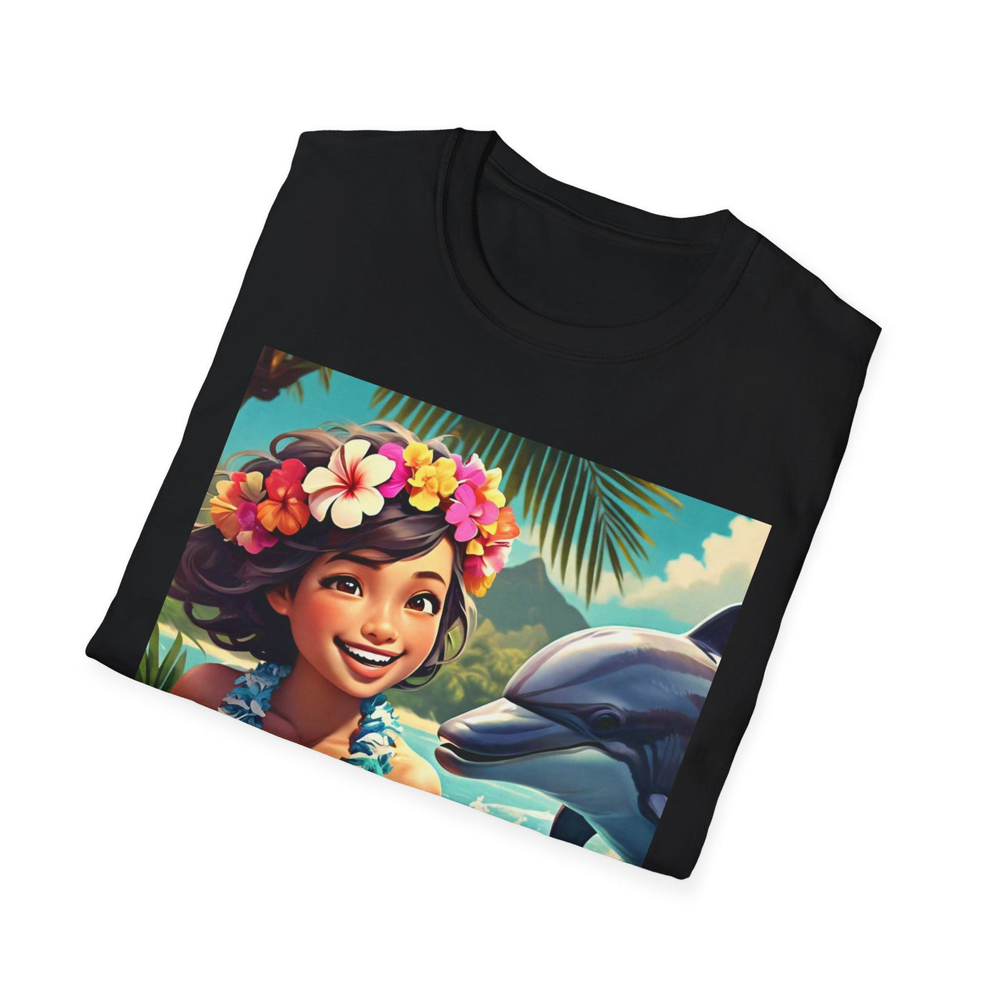 Tropical Dolphin Graphic Tee | Relaxed Vibe, Vacation Wear, Beach Party, Gift for Nature Lovers, Summer Fun