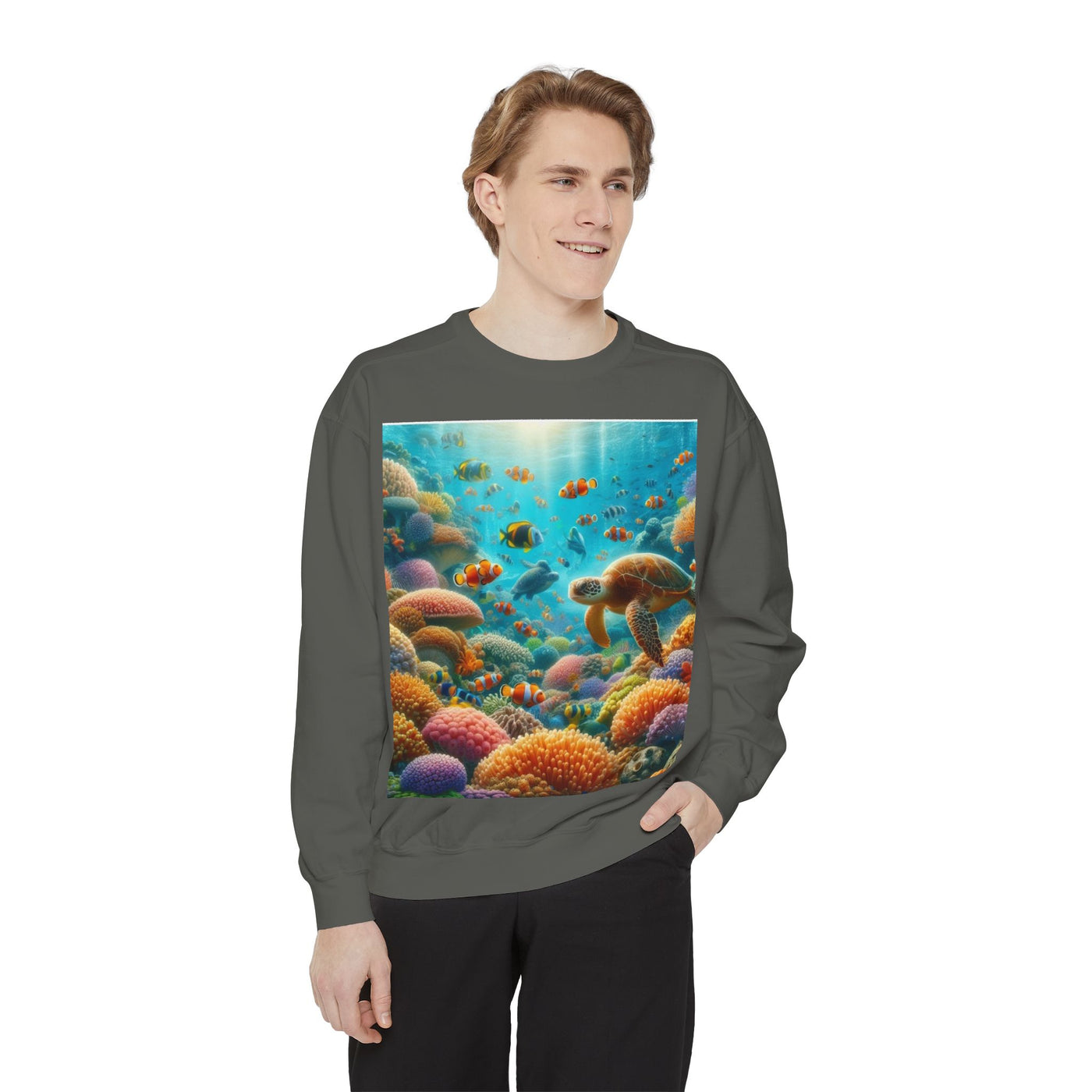 Coral Reef Adventure Sweatshirt | Eco-Friendly Style, Coastal Vibes, Perfect Gift for Ocean Lovers, Summer Apparel, Unique Beachwear