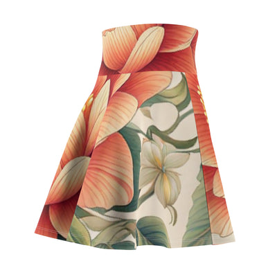 Floral Women's Skater Skirt, Stylish Summer Skirt, Vacation Outfit, Cute Floral Dress, Boho Skirt for Parties, Casual Wear