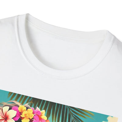 Tropical Dolphin Graphic Tee | Relaxed Vibe, Vacation Wear, Beach Party, Gift for Nature Lovers, Summer Fun