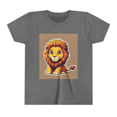 Cute Lion Youth Short Sleeve Tee, Kids Animal T-Shirt, Birthday Gift, Kids Apparel, Zoo Theme Shirt, Playful Lion Print