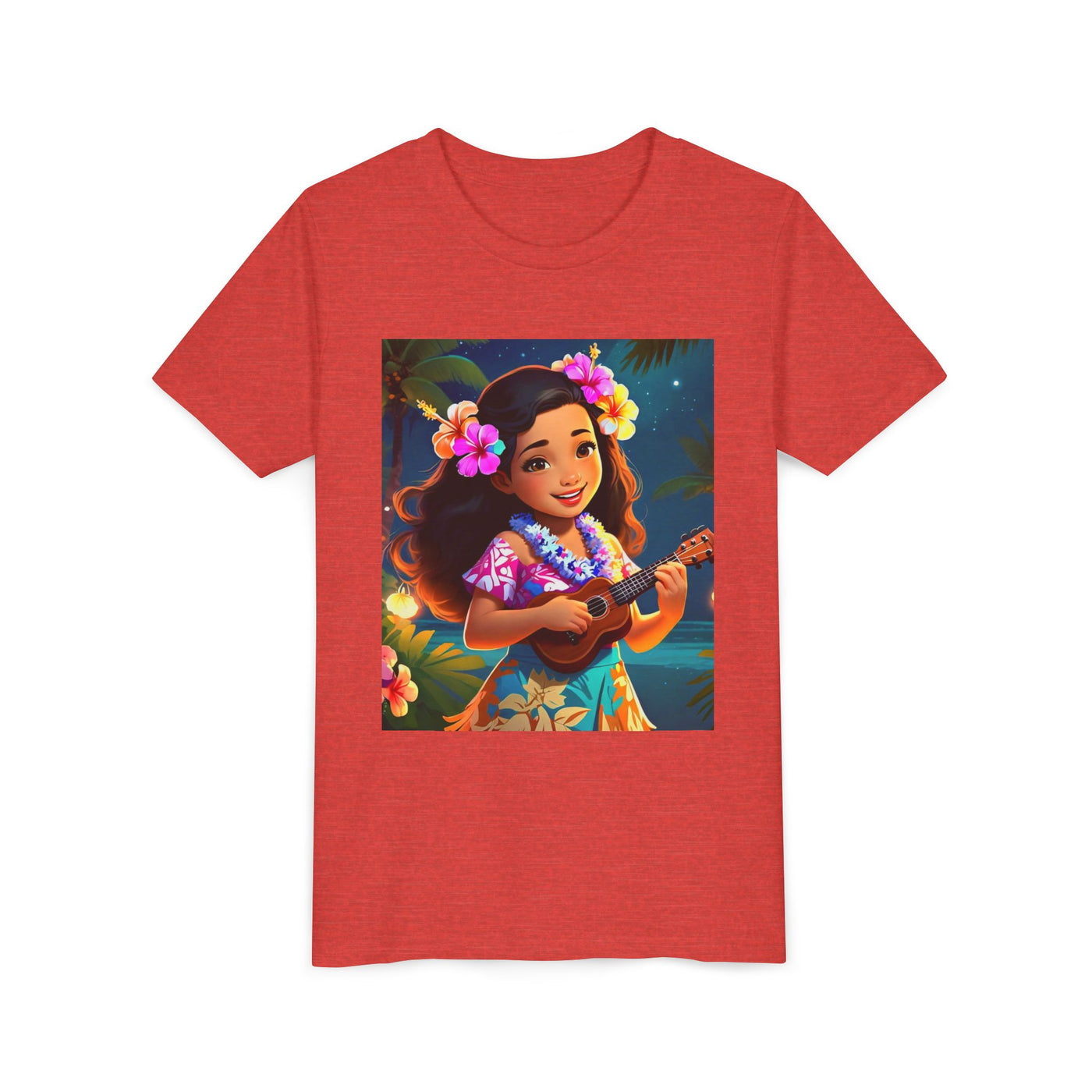 Hawaiian Melody Youth Tee, Tropical Short Sleeve Shirt, Fun Summer Kids Top, Vacation Outfit, Luau Party Wear