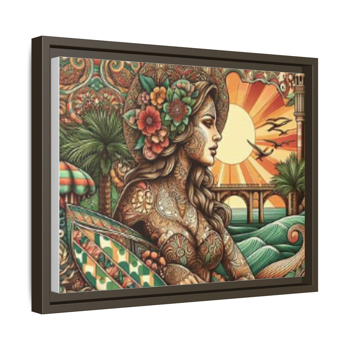 Bohemian Wall Art, Framed Beach Print, Home Decor, Coastal Art, Boho Wall Decor, Gift for Her