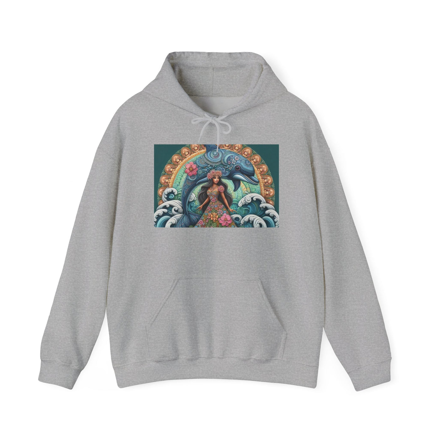 Artistic Mermaid Hooded Sweatshirt | Cozy Sweatshirt, Gift for Sea Lovers, Unique Hoodie, Ocean Art Apparel, Beachwear