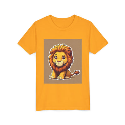 Cute Lion Youth Short Sleeve Tee, Kids Animal T-Shirt, Birthday Gift, Kids Apparel, Zoo Theme Shirt, Playful Lion Print