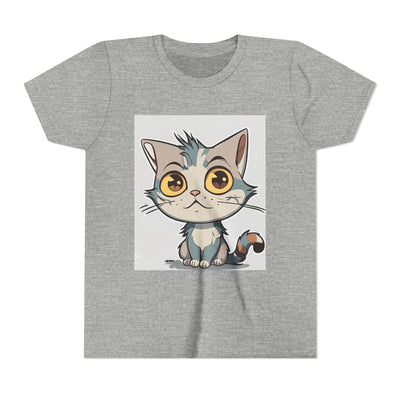 Cute Cartoon Cat Youth Tee, Kids T-Shirt, Cat Lover Gift, Fun Graphic Tee, Birthday Present, Animal Shirt