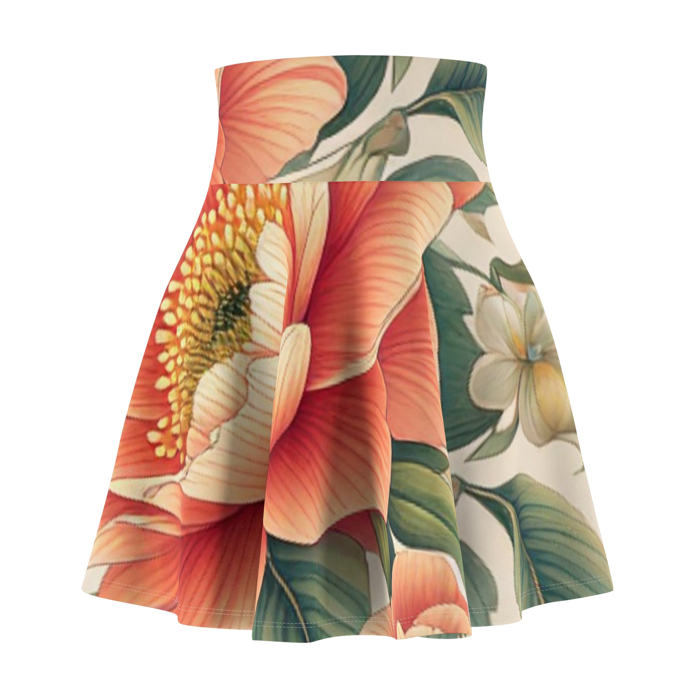 Floral Women's Skater Skirt, Stylish Summer Skirt, Vacation Outfit, Cute Floral Dress, Boho Skirt for Parties, Casual Wear