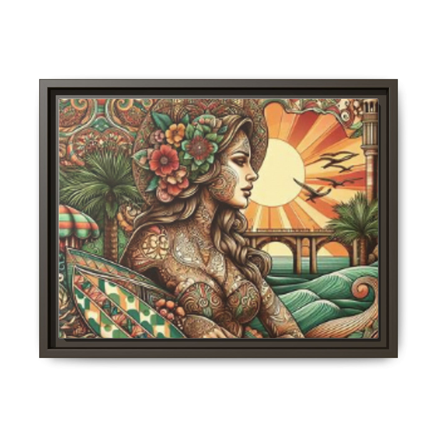 Bohemian Wall Art, Framed Beach Print, Home Decor, Coastal Art, Boho Wall Decor, Gift for Her