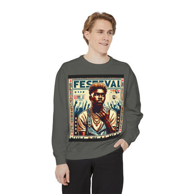 Festival Portrait Sweatshirt — Vintage Concert Graphic Pullover