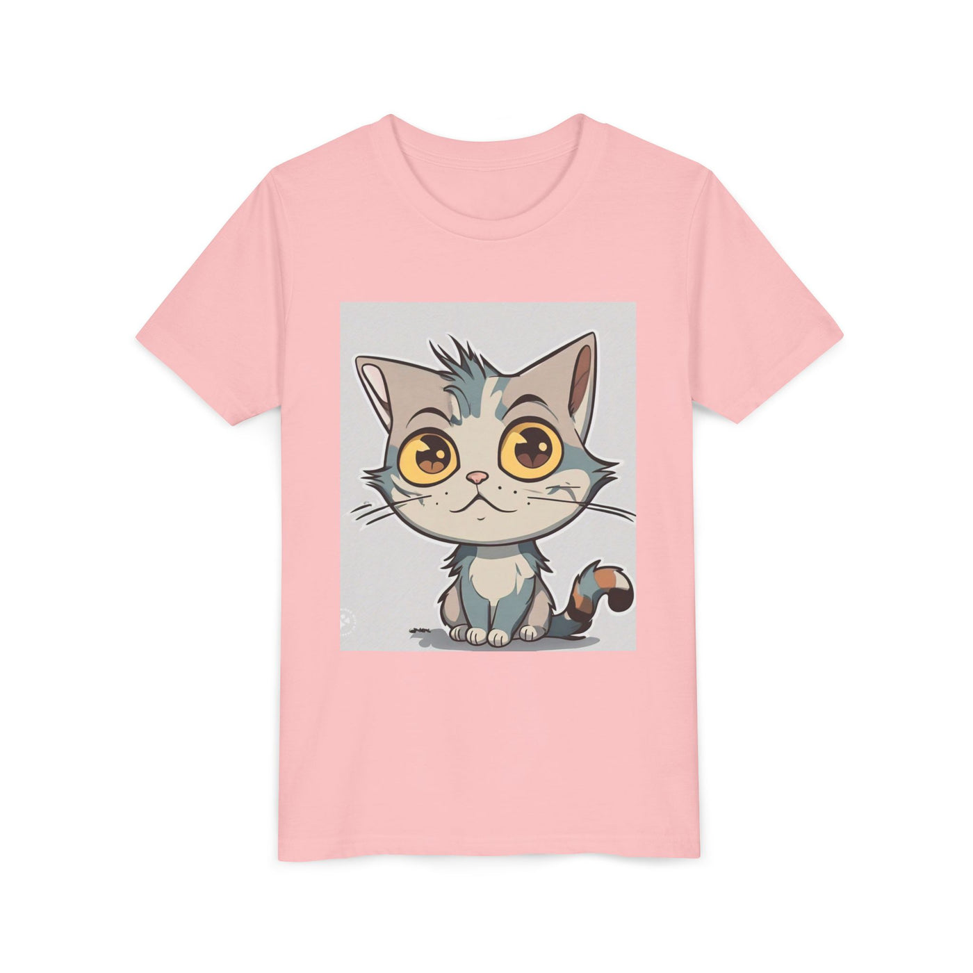 Cute Cartoon Cat Youth Tee, Kids T-Shirt, Cat Lover Gift, Fun Graphic Tee, Birthday Present, Animal Shirt