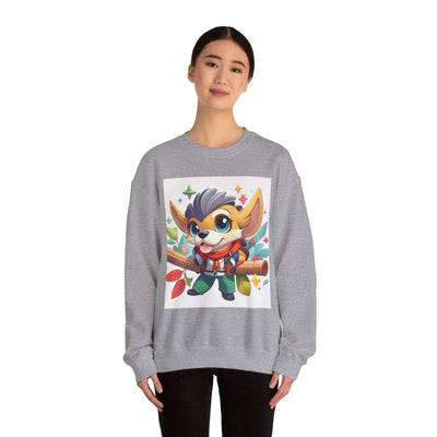 Cute Cartoon Animal Sweatshirt, Cozy Unisex Sweatshirt for Kids and Adults, Fall Fashion, Gift for Animal Lovers, Warm Crewneck