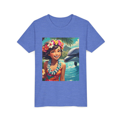 Hawaiian Youth Tee, Summer T-Shirt, Tropical Kids Shirt, Beachwear, Luau Outfit, Vacation Apparel
