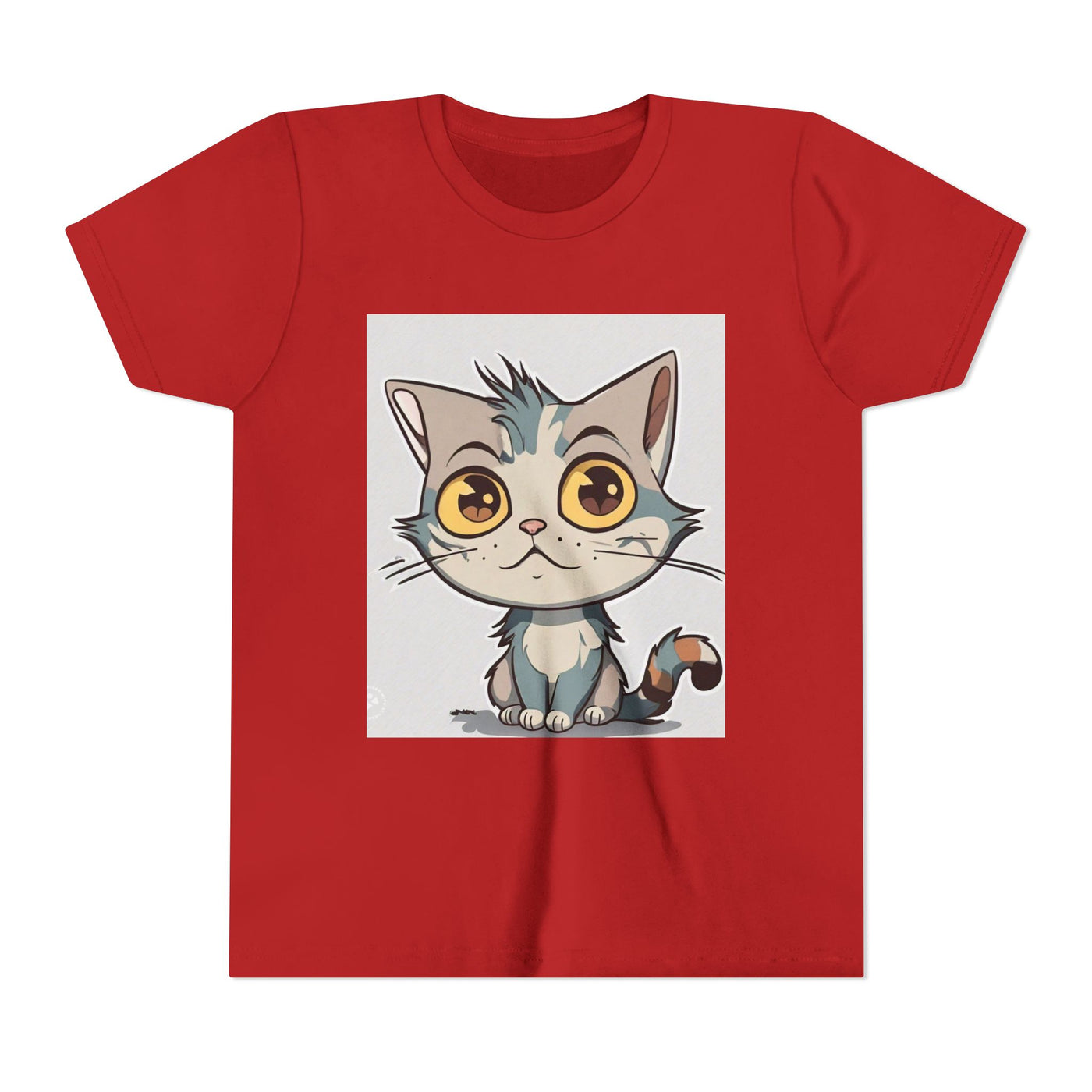 Cute Cartoon Cat Youth Tee, Kids T-Shirt, Cat Lover Gift, Fun Graphic Tee, Birthday Present, Animal Shirt