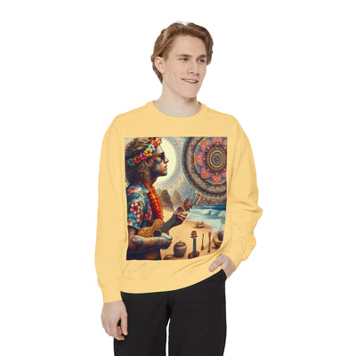 Bohemian Spirit Sweatshirt - Vibrant Garment-Dyed Hoodie, Casual Wear, Festival Style, Gift for Yogis, Artsy Vibes