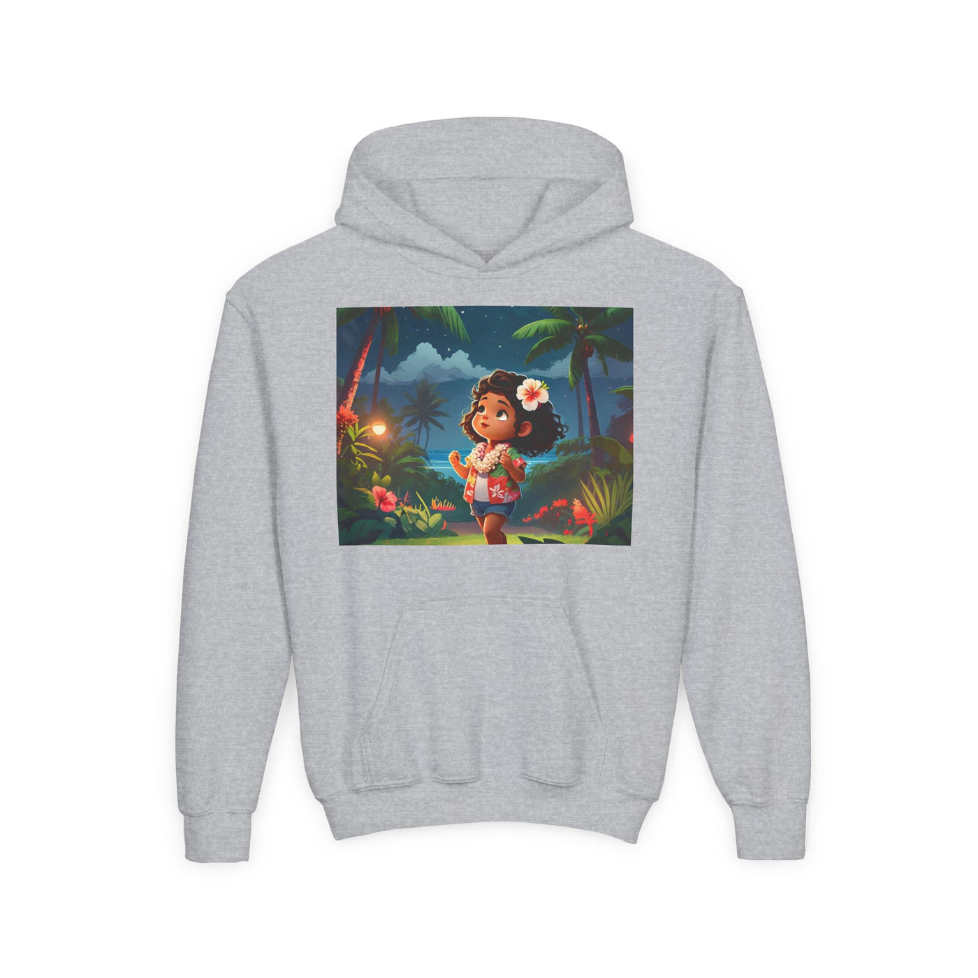 Children's Adventure Hoodie featuring Enchanted Island Scene, Cozy Sweatshirt for Kids, Perfect for Play, Gifts, and Camping