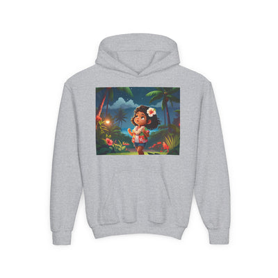 Children's Adventure Hoodie featuring Enchanted Island Scene, Cozy Sweatshirt for Kids, Perfect for Play, Gifts, and Camping
