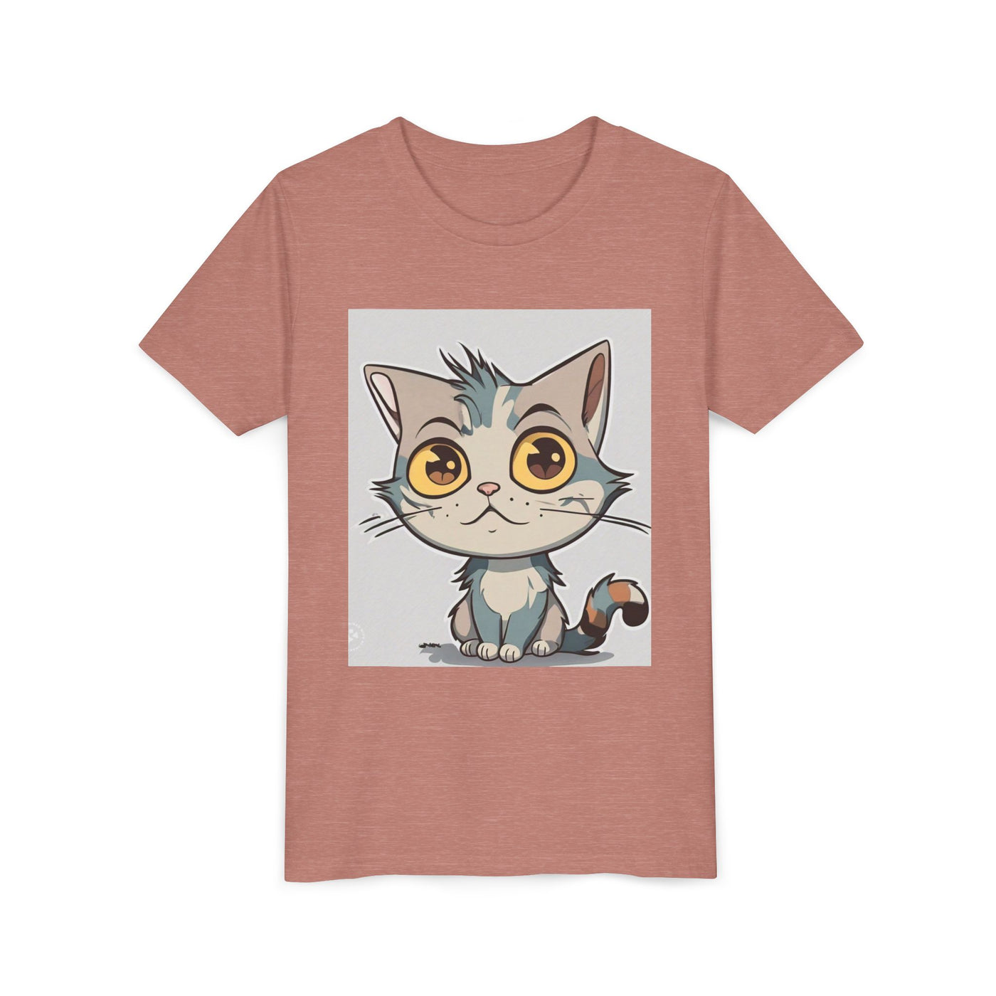 Cute Cartoon Cat Youth Tee, Kids T-Shirt, Cat Lover Gift, Fun Graphic Tee, Birthday Present, Animal Shirt