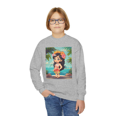 Hawaiian Hula Girl Youth Crewneck Sweatshirt