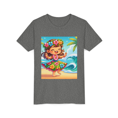 Hawaiian Luau Youth Tee, Cute Beach Shirt, Kids Tropical Summer Fun Tee, Tropical Vacation Gift, Floral Dance Tee