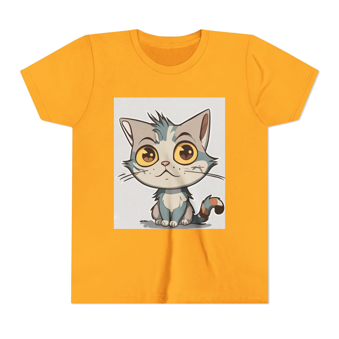 Cute Cartoon Cat Youth Tee, Kids T-Shirt, Cat Lover Gift, Fun Graphic Tee, Birthday Present, Animal Shirt