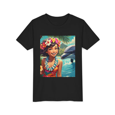 Hawaiian Youth Tee, Summer T-Shirt, Tropical Kids Shirt, Beachwear, Luau Outfit, Vacation Apparel