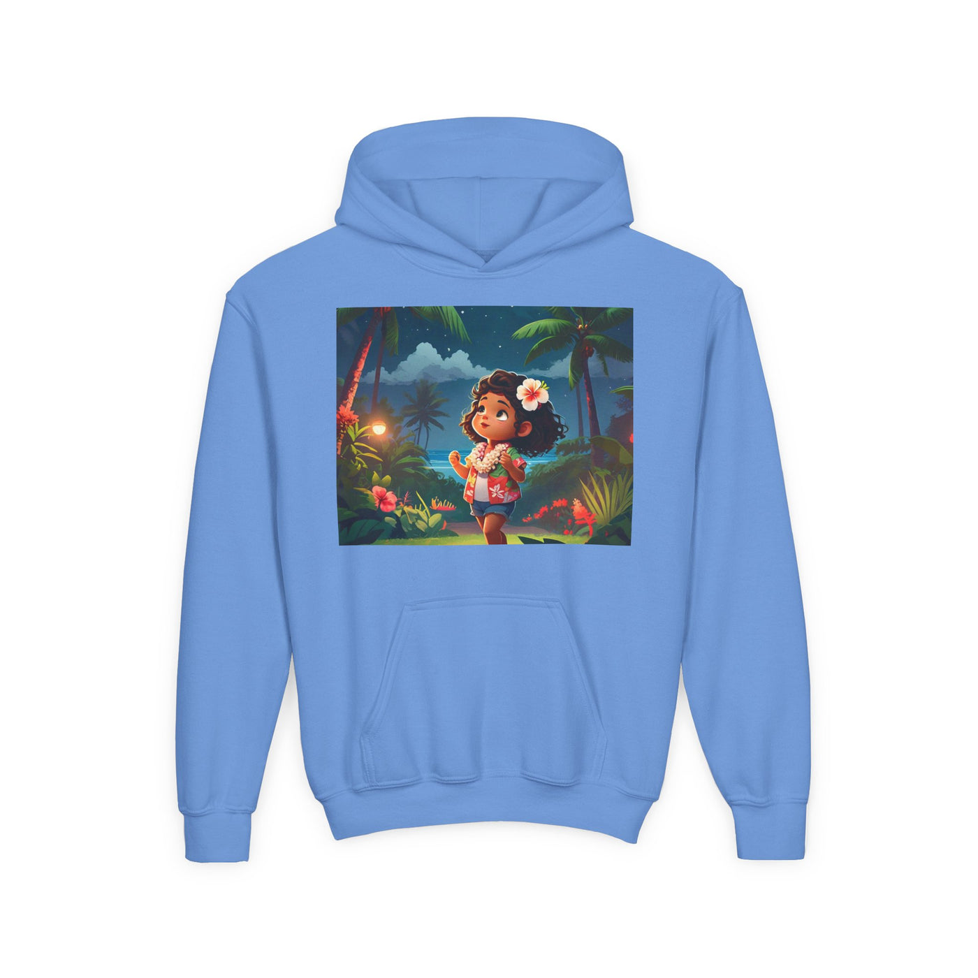 Children's Adventure Hoodie featuring Enchanted Island Scene, Cozy Sweatshirt for Kids, Perfect for Play, Gifts, and Camping
