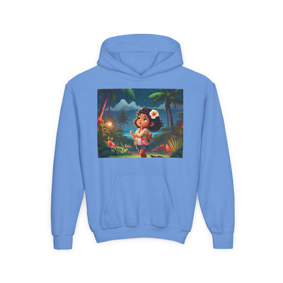 Children's Adventure Hoodie featuring Enchanted Island Scene, Cozy Sweatshirt for Kids, Perfect for Play, Gifts, and Camping