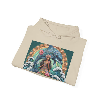 Artistic Mermaid Hooded Sweatshirt | Cozy Sweatshirt, Gift for Sea Lovers, Unique Hoodie, Ocean Art Apparel, Beachwear