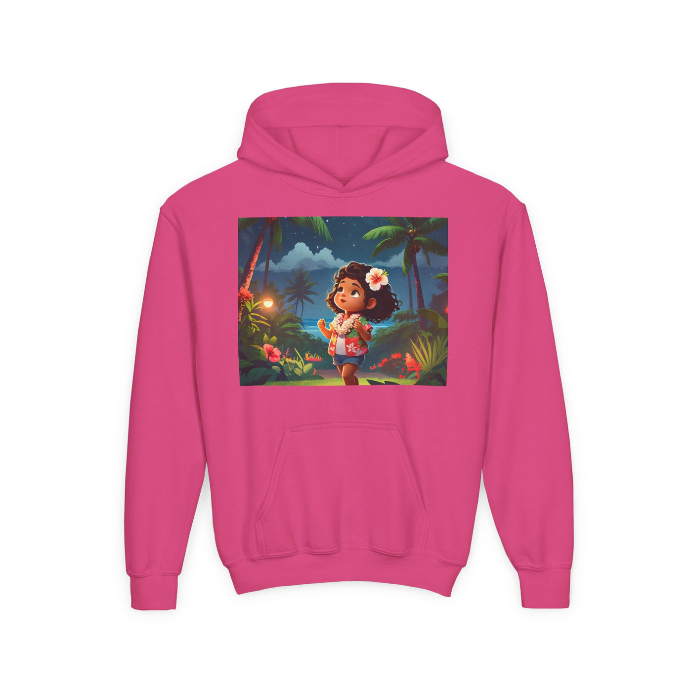 Children's Adventure Hoodie featuring Enchanted Island Scene, Cozy Sweatshirt for Kids, Perfect for Play, Gifts, and Camping