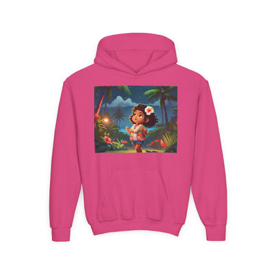 Children's Adventure Hoodie featuring Enchanted Island Scene, Cozy Sweatshirt for Kids, Perfect for Play, Gifts, and Camping