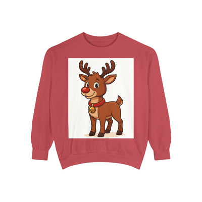 Reindeer Graphic Sweatshirt – Cute Cartoon Rudolph Christmas Pullover