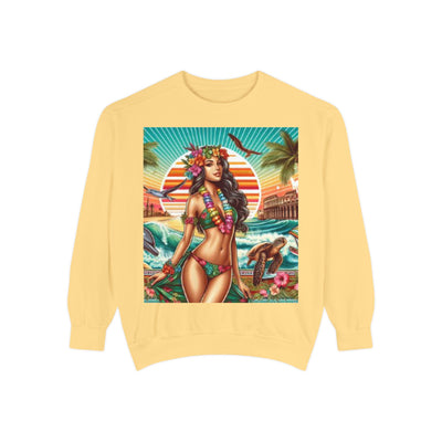 Tropical Vibe Sweatshirt - Beachy Casual Wear, Summer Outfits, Holiday Gift, Beach Lover Apparel, Colorful Graphic Design