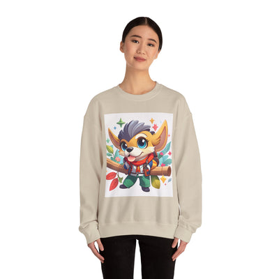 Cute Cartoon Animal Sweatshirt, Cozy Unisex Sweatshirt for Kids and Adults, Fall Fashion, Gift for Animal Lovers, Warm Crewneck