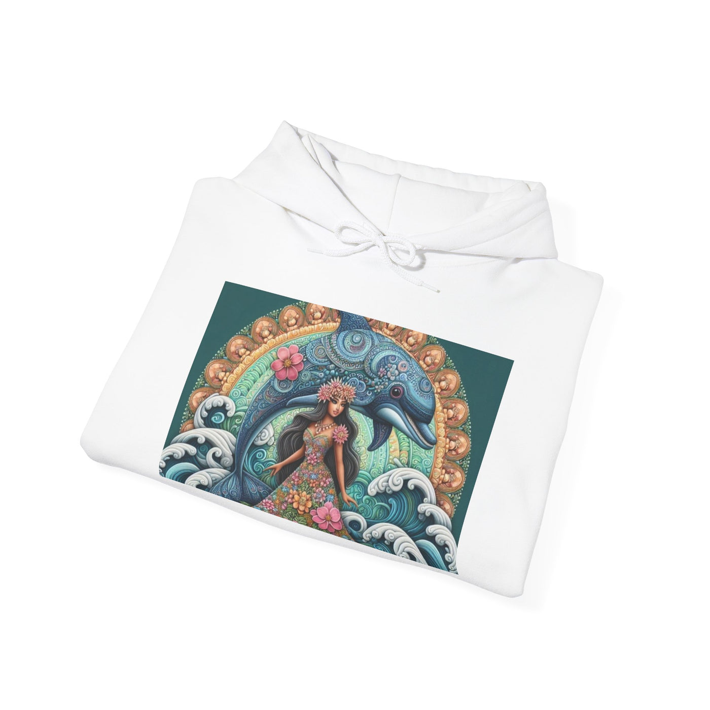 Artistic Mermaid Hooded Sweatshirt | Cozy Sweatshirt, Gift for Sea Lovers, Unique Hoodie, Ocean Art Apparel, Beachwear