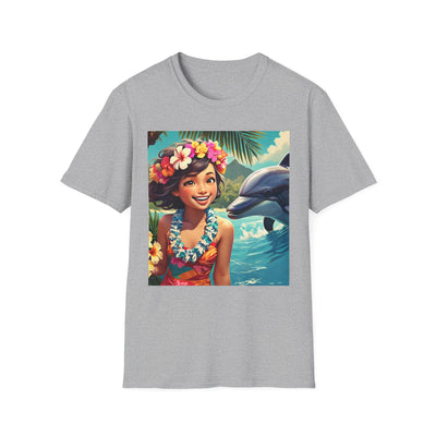 Tropical Dolphin Graphic Tee | Relaxed Vibe, Vacation Wear, Beach Party, Gift for Nature Lovers, Summer Fun