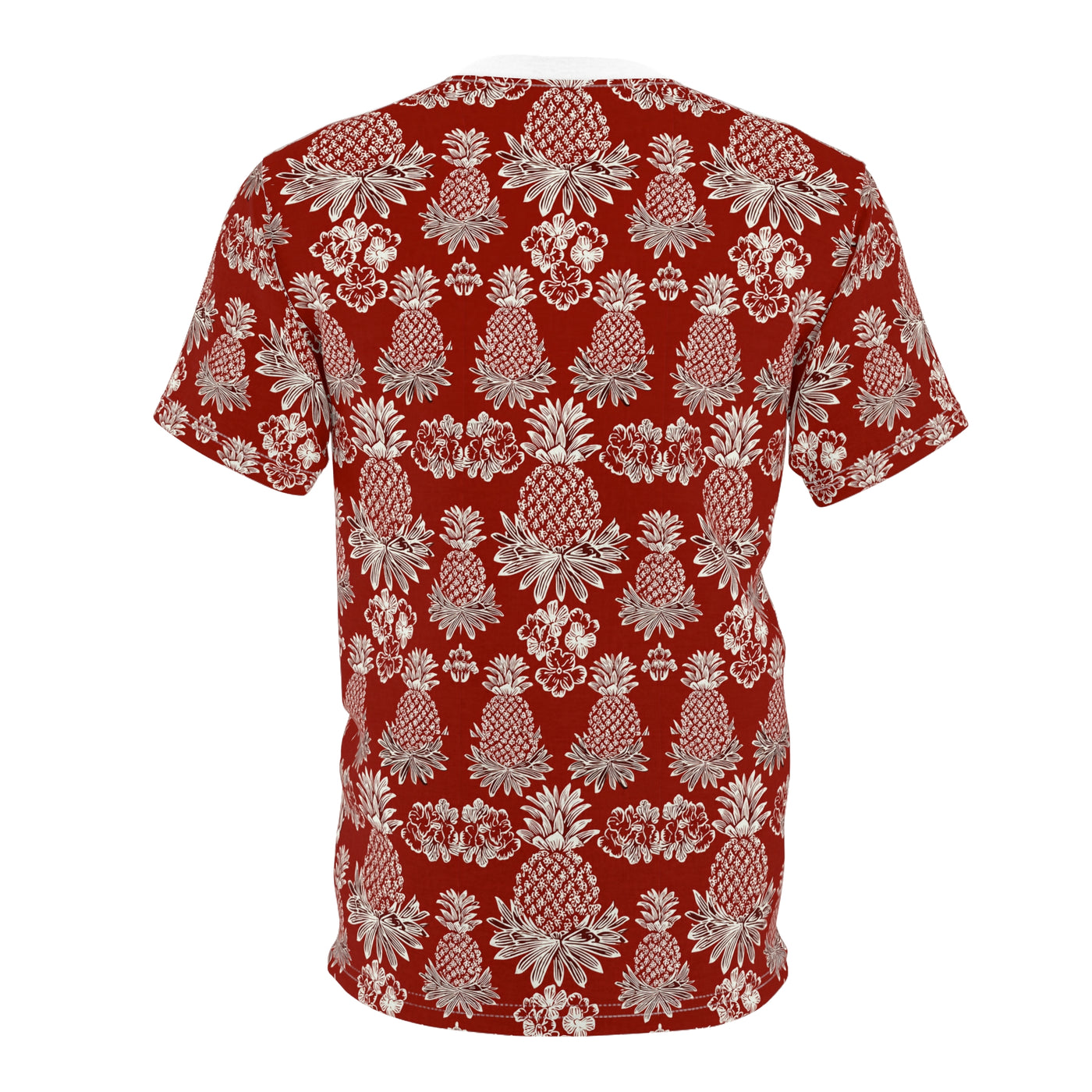 Pineapple Pattern All-Over Print Tee — Tropical Floral Red AOP Shirt