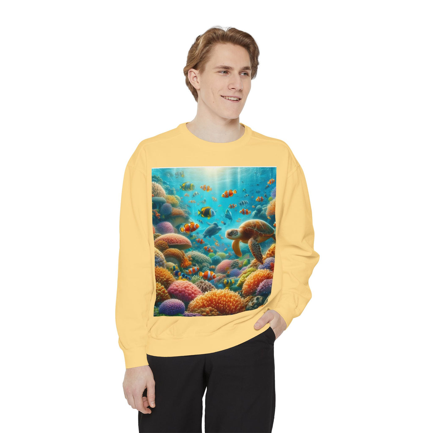 Coral Reef Adventure Sweatshirt | Eco-Friendly Style, Coastal Vibes, Perfect Gift for Ocean Lovers, Summer Apparel, Unique Beachwear