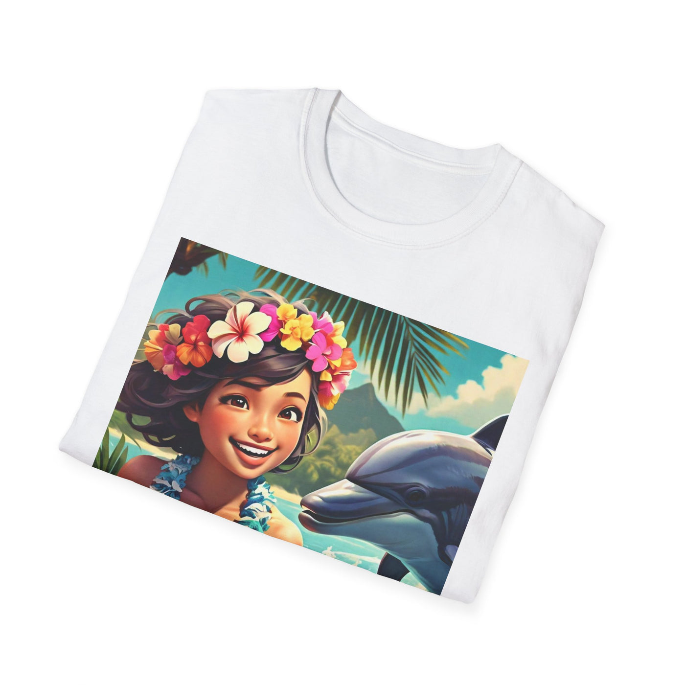 Tropical Dolphin Graphic Tee | Relaxed Vibe, Vacation Wear, Beach Party, Gift for Nature Lovers, Summer Fun