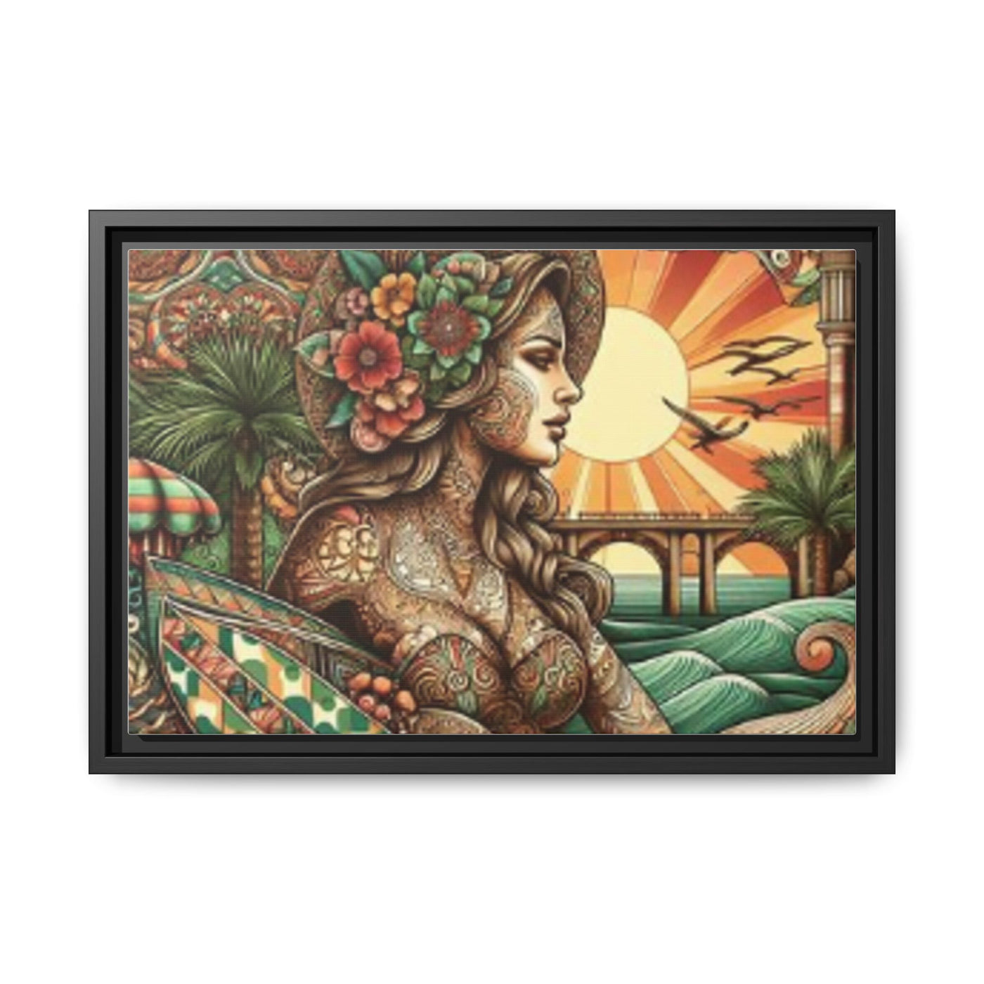 Bohemian Wall Art, Framed Beach Print, Home Decor, Coastal Art, Boho Wall Decor, Gift for Her