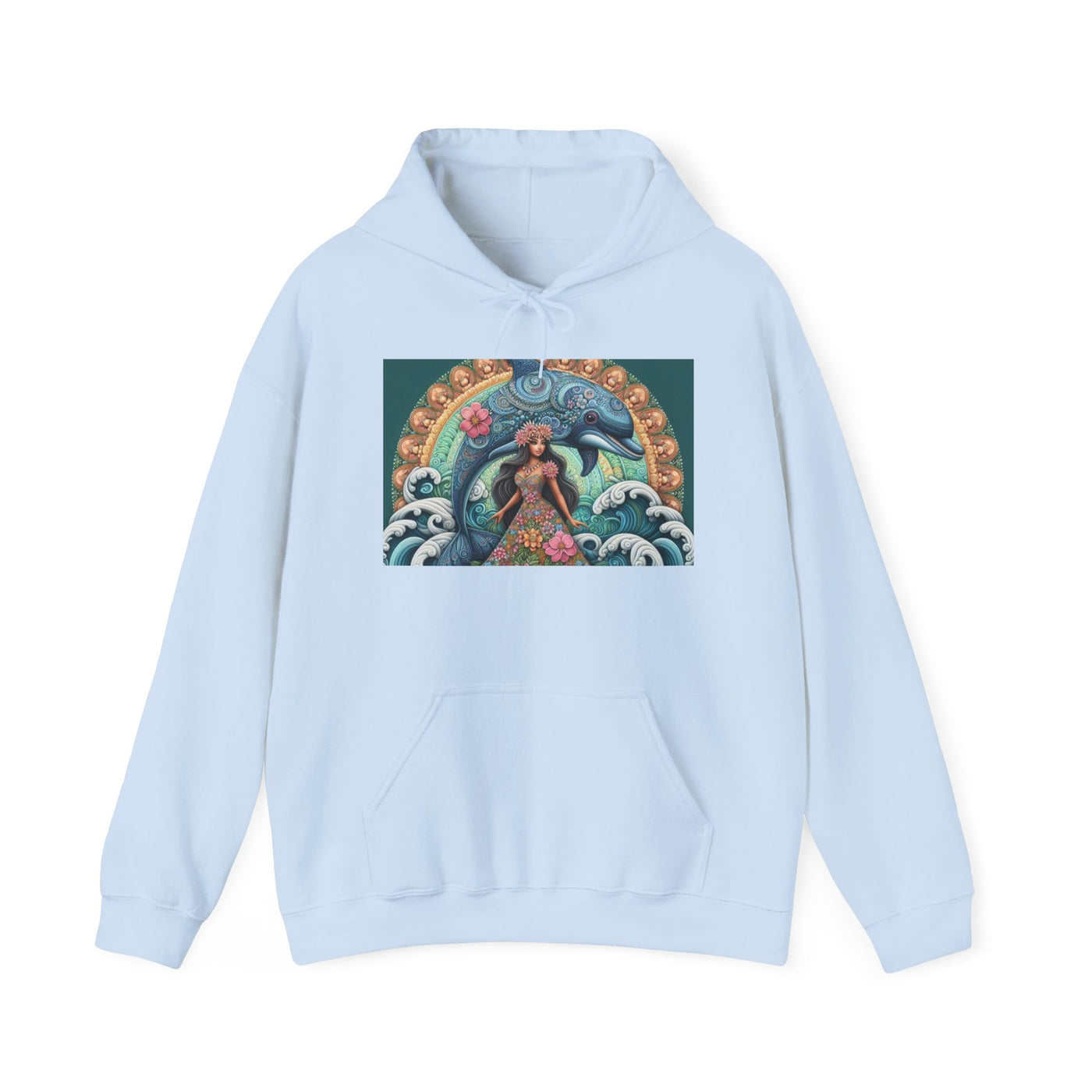 Artistic Mermaid Hooded Sweatshirt | Cozy Sweatshirt, Gift for Sea Lovers, Unique Hoodie, Ocean Art Apparel, Beachwear