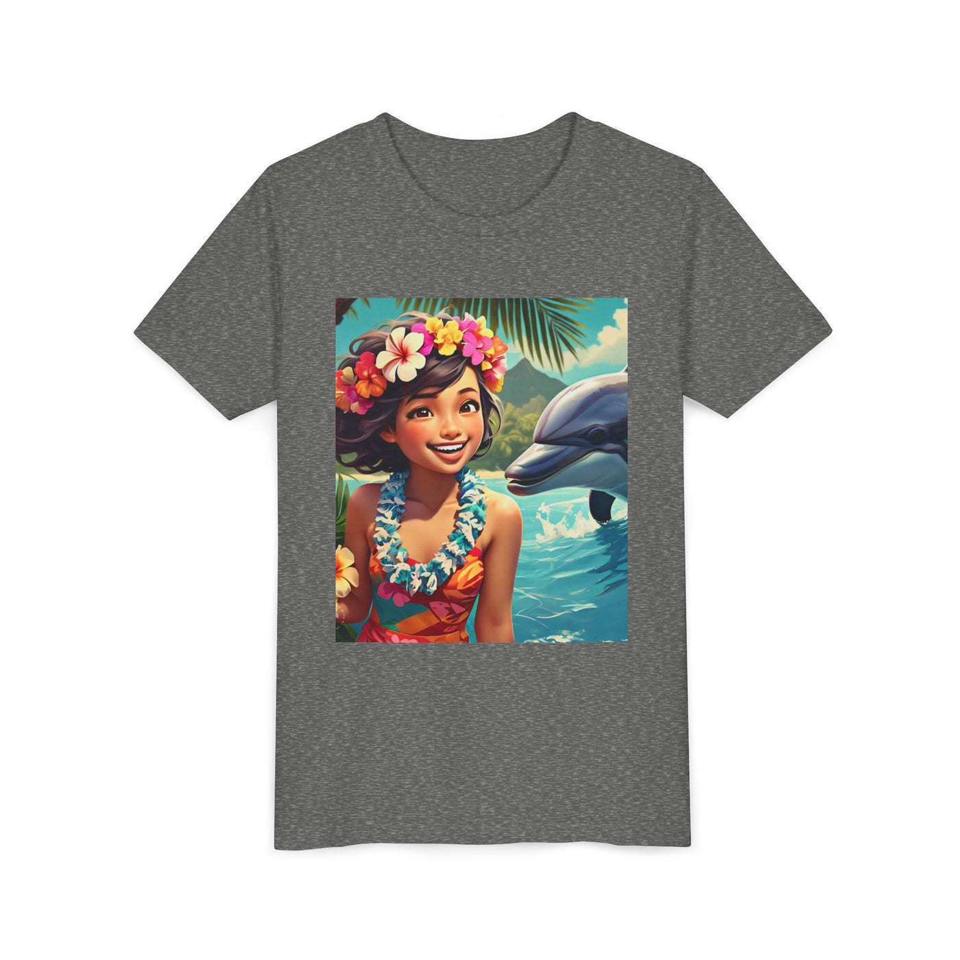 Hawaiian Youth Tee, Summer T-Shirt, Tropical Kids Shirt, Beachwear, Luau Outfit, Vacation Apparel