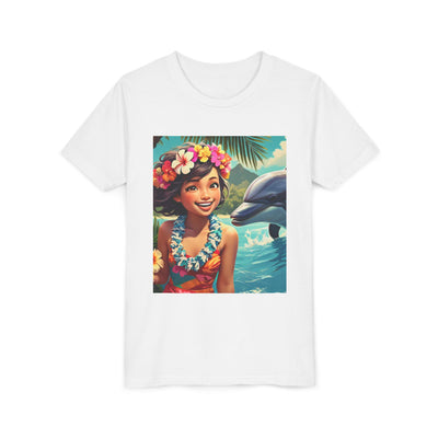 Hawaiian Youth Tee, Summer T-Shirt, Tropical Kids Shirt, Beachwear, Luau Outfit, Vacation Apparel
