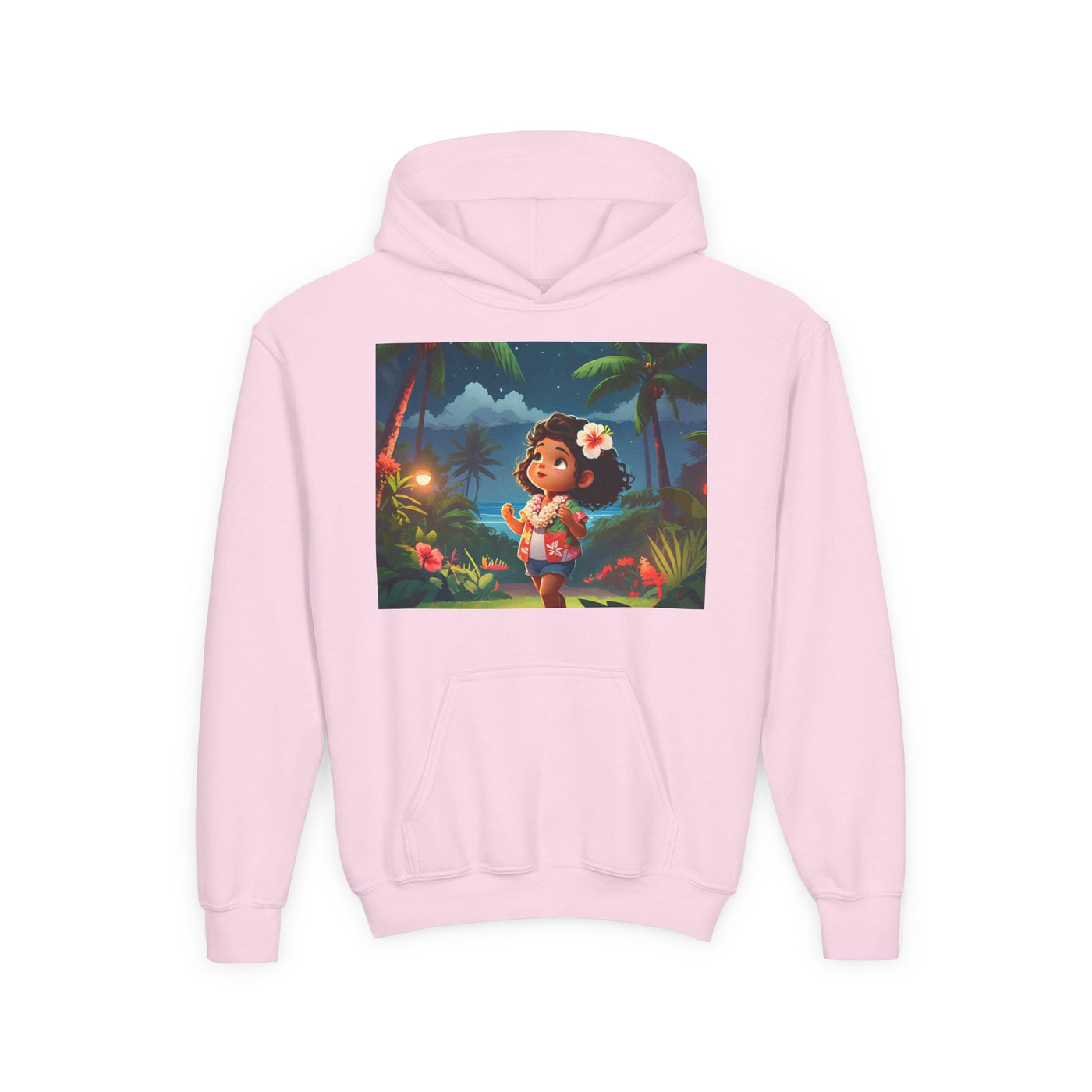 Children's Adventure Hoodie featuring Enchanted Island Scene, Cozy Sweatshirt for Kids, Perfect for Play, Gifts, and Camping