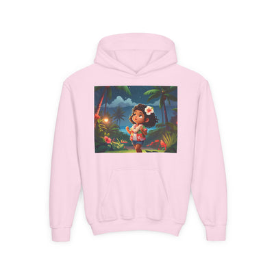 Children's Adventure Hoodie featuring Enchanted Island Scene, Cozy Sweatshirt for Kids, Perfect for Play, Gifts, and Camping