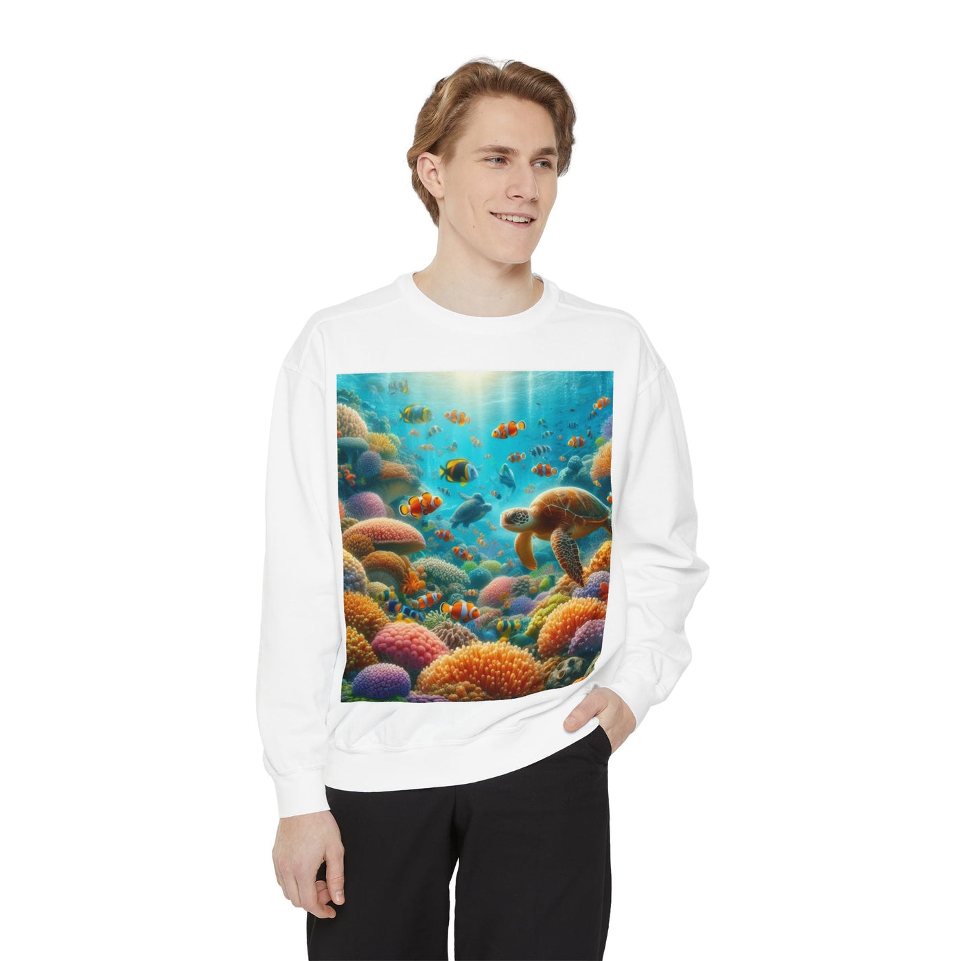 Coral Reef Adventure Sweatshirt | Eco-Friendly Style, Coastal Vibes, Perfect Gift for Ocean Lovers, Summer Apparel, Unique Beachwear