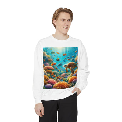 Coral Reef Adventure Sweatshirt | Eco-Friendly Style, Coastal Vibes, Perfect Gift for Ocean Lovers, Summer Apparel, Unique Beachwear