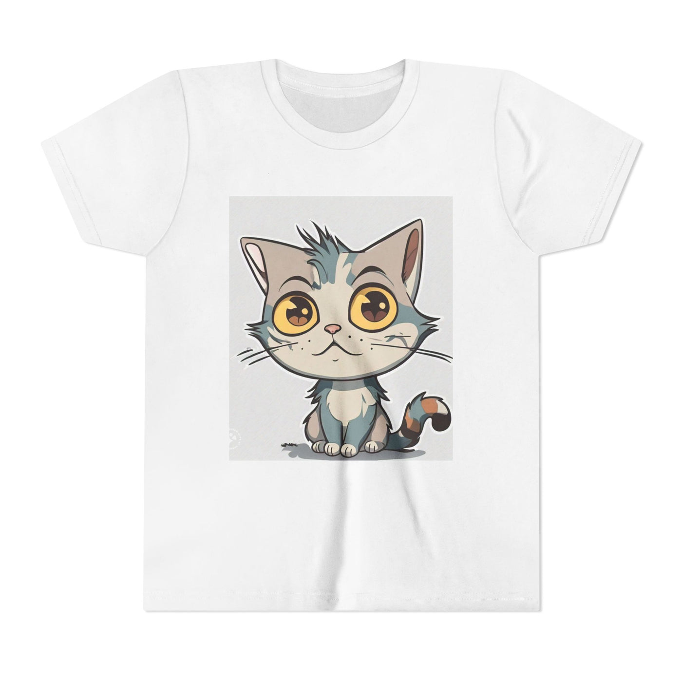 Cute Cartoon Cat Youth Tee, Kids T-Shirt, Cat Lover Gift, Fun Graphic Tee, Birthday Present, Animal Shirt