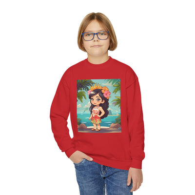 Hawaiian Hula Girl Youth Crewneck Sweatshirt