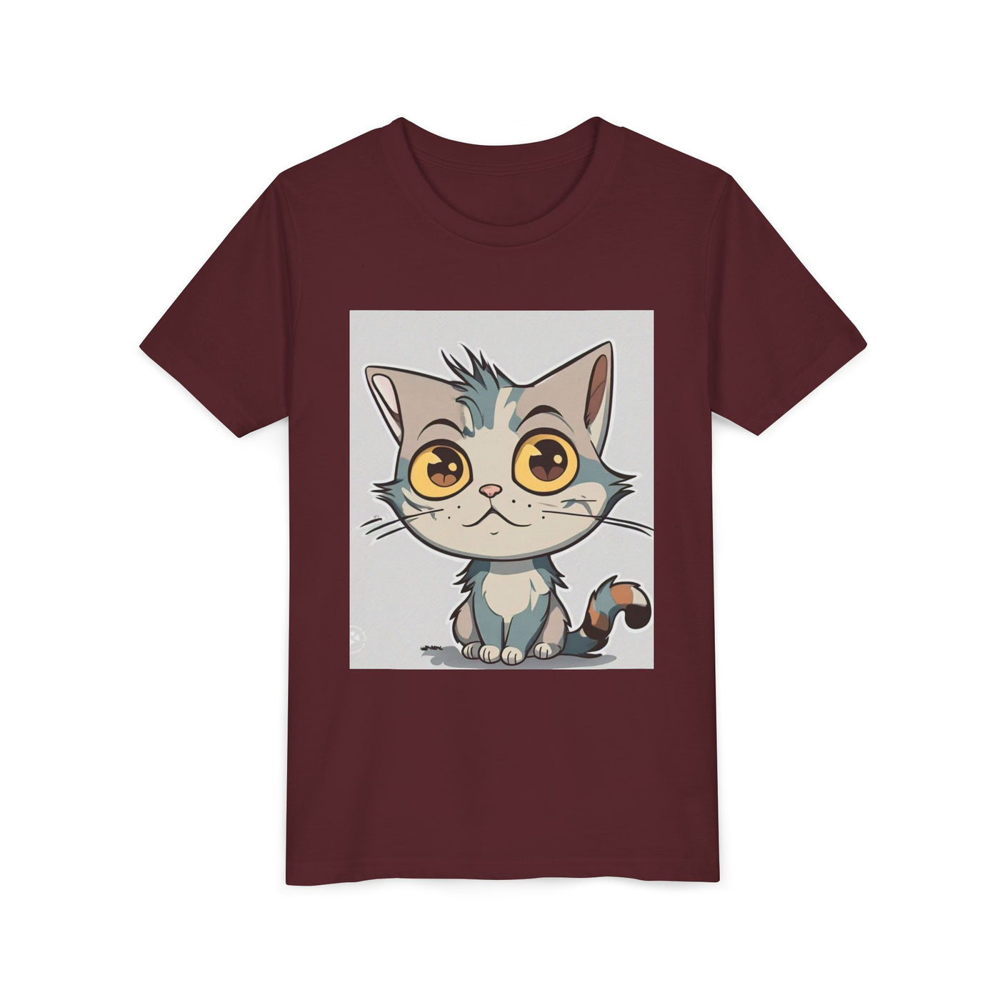Cute Cartoon Cat Youth Tee, Kids T-Shirt, Cat Lover Gift, Fun Graphic Tee, Birthday Present, Animal Shirt