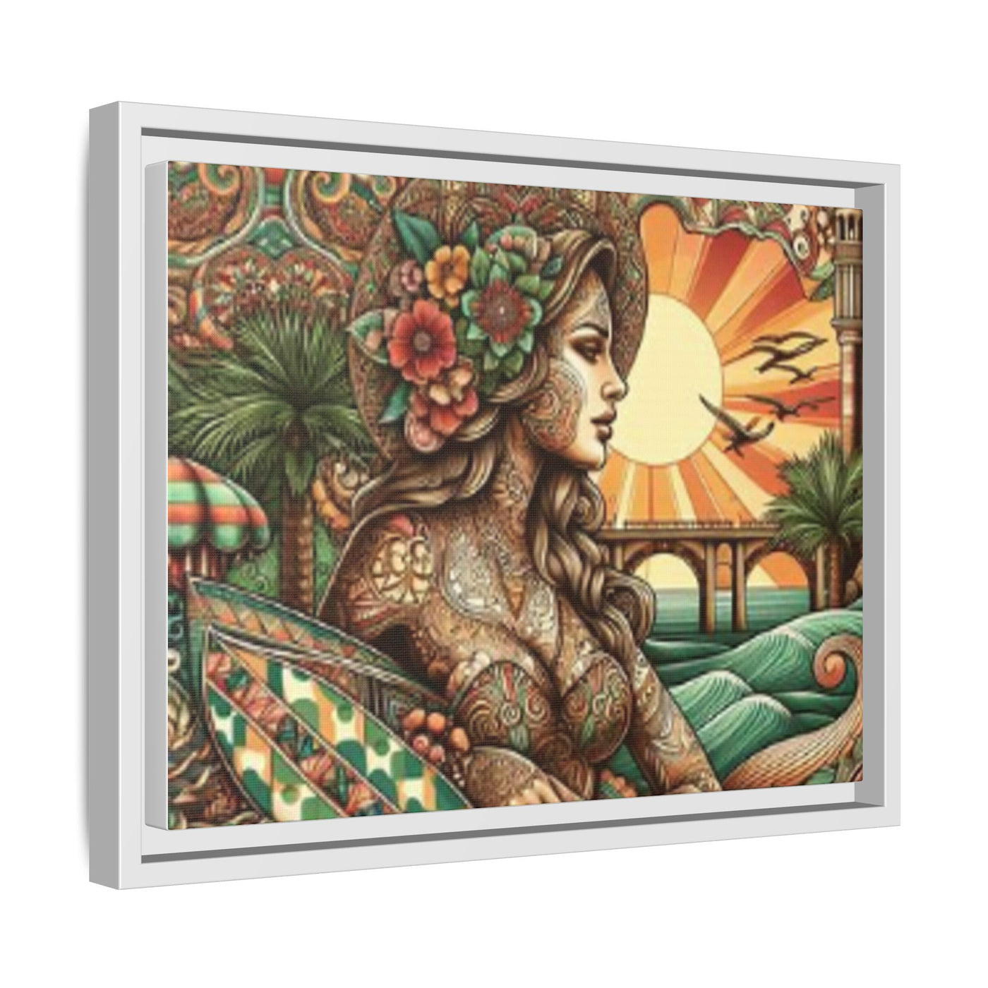 Bohemian Wall Art, Framed Beach Print, Home Decor, Coastal Art, Boho Wall Decor, Gift for Her